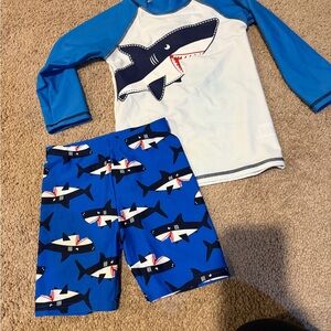 Kids Shark Swim Set - Blue and White